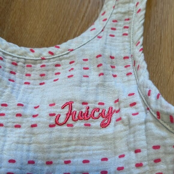 Juicy Couture Girls Light Blue Embroidered Stitch Tiered Pom Dress Size 8/10 - Picture 7 of 8